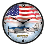 Collectable Sign and Clock Grumman F4F Wildcat Backlit Wall Clock-S21G22021269-Garage Giant 