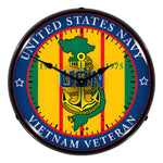 Collectable Sign and Clock Navy Vietnam Veteran Backlit Wall Clock-S21G22021278-Garage Giant 