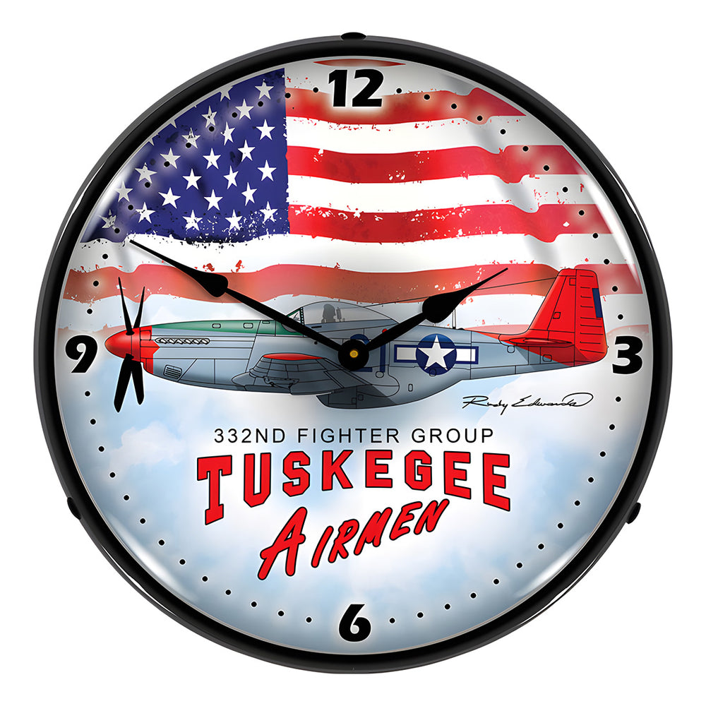 Collectable Sign and Clock Tuskegee Airman Backlit Wall Clock-S21G22021280-Garage Giant