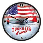 Collectable Sign and Clock Tuskegee Airman Backlit Wall Clock-S21G22021280-Garage Giant 