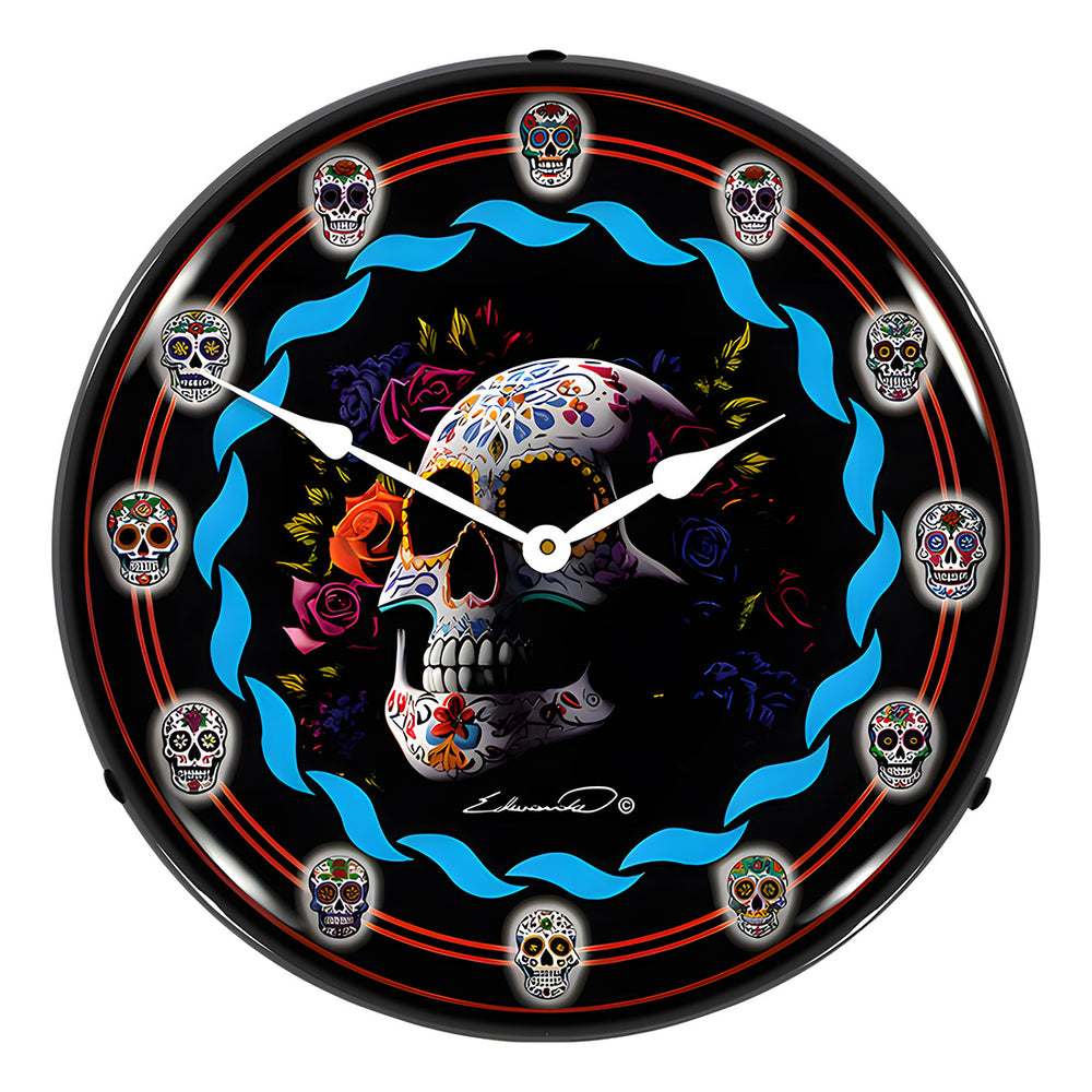 Collectable Sign and Clock Day Of The Dead Backlit Wall Clock-S21G23041439-Garage Giant