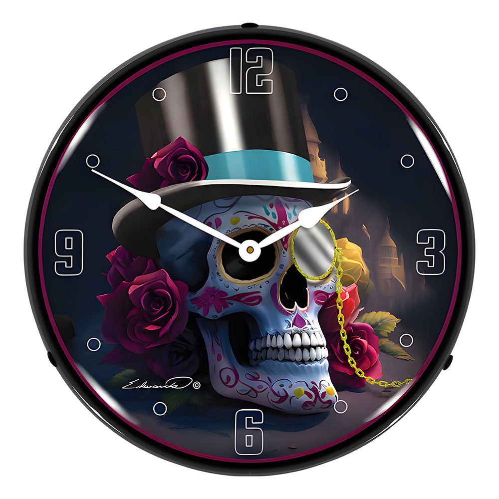 Collectable Sign and Clock Day Of The Dead Backlit Wall Clock-S21G23041440-Garage Giant