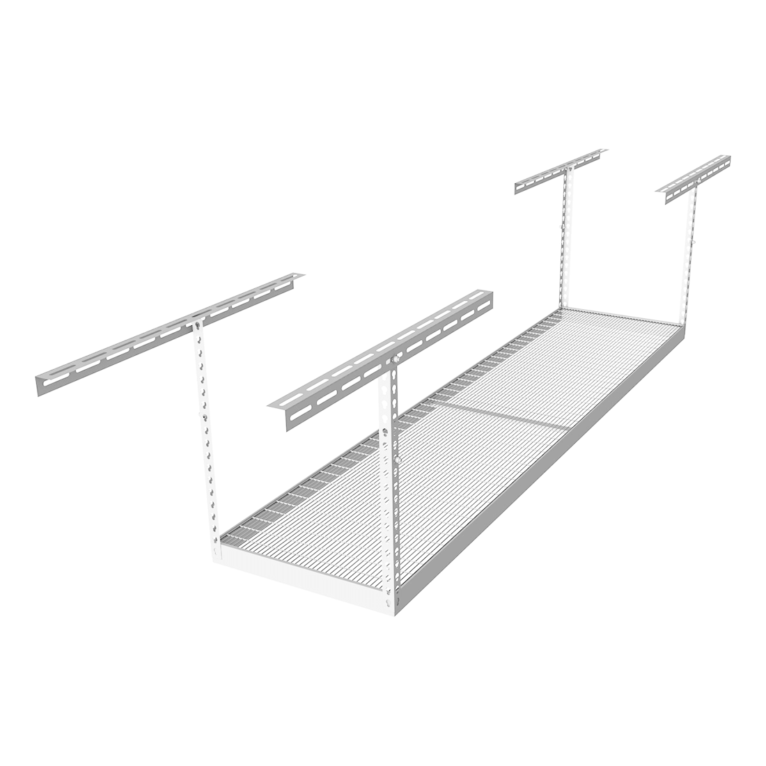SafeRacks 2' x 8' Overhead Storage Rack with 12-24-Inch Drop (White ...