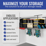 SafeRacks 4' x 8' Overhead Storage Rack with 24-45-Inch Drop (Hammertone)-SB-48PK-H-Pack-24-Garage Giant 