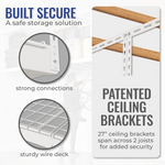 SafeRacks 4' x 8' Overhead Storage Rack with 12-24-Inch Drop (White)-SB-48PK-W-Pack-12-Garage Giant 