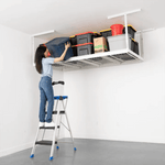 SafeRacks 4' x 8' Overhead Storage Rack with 24-45-Inch Drop (White)-SB-48PK-W-Pack-24-Garage Giant 