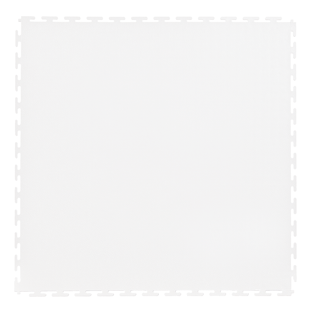 Lock-Tile 7mm White PVC Smooth Tile (30 Pack)-SM003-30-Garage Giant