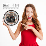 Collectable Sign and Clock Route 66 Bike Backlit Wall Clock-SM1103304-Garage Giant 