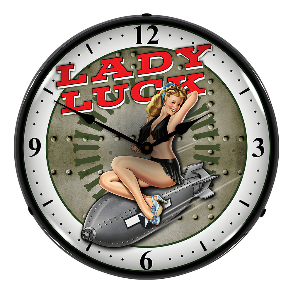 Collectable Sign and Clock Lady Luck Backlit Wall Clock-SM1103309-Garage Giant