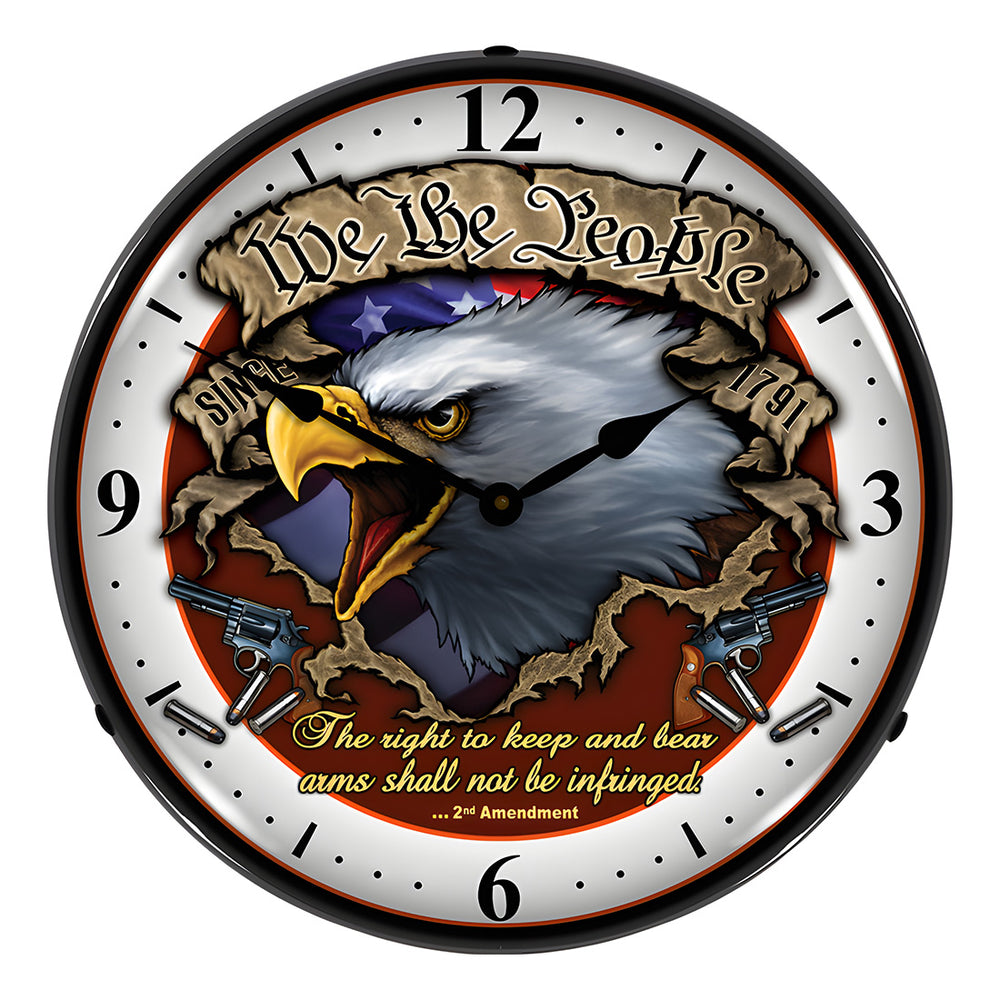 Collectable Sign and Clock We the People Backlit Wall Clock