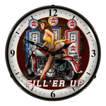 Collectable Sign and Clock Fill'er Up Backlit Wall Clock-SM1108326-Garage Giant 