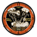Collectable Sign and Clock Vintage V Twin Backlit Wall Clock-SM1108327-Garage Giant 