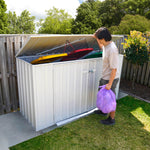Absco Utility 7.5' x 2.5' Garbage Can Metal Storage Shed - Surfmist 