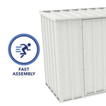 Absco Utility 7.5' x 2.5' Garbage Can Metal Storage Shed - Surfmist 