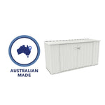 Absco Utility 7.5' x 2.5' Garbage Can Metal Storage Shed - Surfmist 
