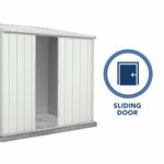 Absco EZI Slider 7' x 5' Metal Storage Shed - Surfmist 