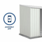 Absco EZI Slider 7' x 5' Metal Storage Shed - Surfmist 