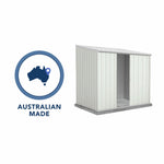 Absco EZI Slider 7' x 5' Metal Storage Shed - Surfmist 