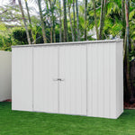 Absco Space Saver 10' x 2.5' Metal Garden Shed - Surfmist 