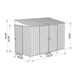 Absco Durango 10' x 5' Metal Bike Shed - Surfmist 