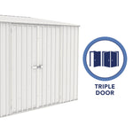 Absco Durango 10' x 5' Metal Bike Shed - Surfmist 