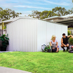 Absco Premier 10' x 10' Metal Storage Shed - Surfmist 