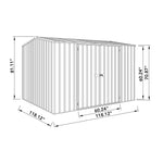 Absco Premier 10' x 10' Metal Storage Shed - Surfmist 