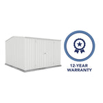 Absco Premier 10' x 10' Metal Storage Shed - Surfmist 
