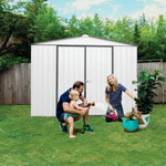 Absco Regent 10' x 12' Metal Garden Storage Shed - Surfmist/Monument 