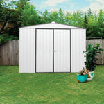 Absco Regent 10' x 12' Metal Garden Storage Shed - Surfmist/Monument 