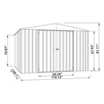 Absco Regent 10' x 12' Metal Garden Storage Shed - Surfmist/Monument 