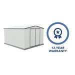 Absco Regent 10' x 12' Metal Garden Storage Shed - Surfmist/Monument 