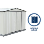 Absco Regent 10' x 12' Metal Garden Storage Shed - Surfmist/Monument 