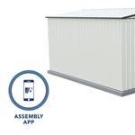 Absco Regent 10' x 12' Metal Garden Storage Shed - Surfmist/Monument 