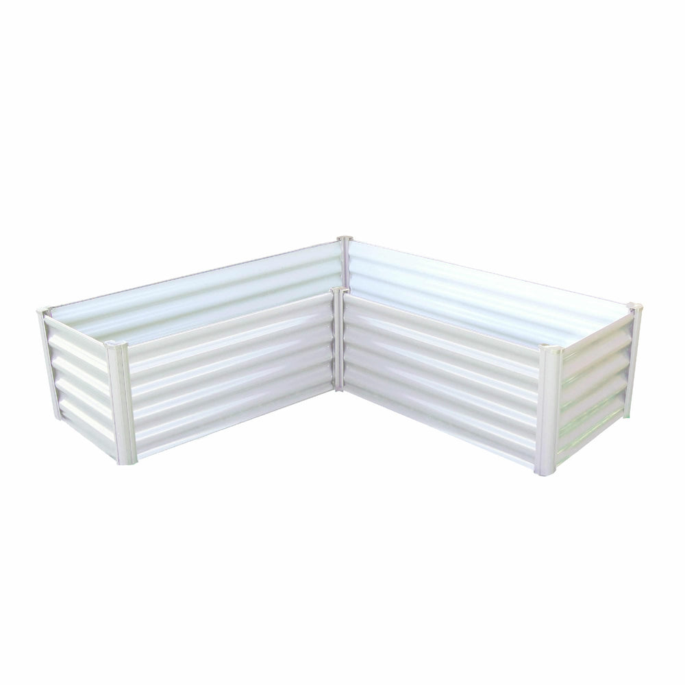 Absco The Organic Garden Co Hakea 4' x 4' x 1' Metal L Garden Bed - Surfmist