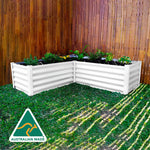 Absco The Organic Garden Co Hakea 4' x 4' x 1' Metal L Garden Bed - Surfmist 