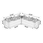 Absco The Organic Garden Co Hakea 4' x 4' x 1' Metal L Garden Bed - Surfmist 