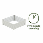 Absco The Organic Garden Co Hakea 4' x 4' x 1' Metal Square Garden Bed - Surfmist 