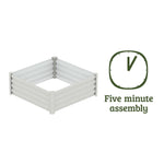 Absco The Organic Garden Co Hakea 4' x 4' x 1' Metal Square Garden Bed - Surfmist 