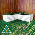 Absco The Organic Garden Co Hakea 4.9' x 4.9' x 1.3' Metal L Garden Bed - Surfmist 