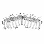 Absco The Organic Garden Co Hakea 4.9' x 4.9' x 1.3' Metal L Garden Bed - Surfmist 