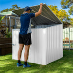 Absco Utility 5' x 5' Multipurpose Metal Pool Pump Shed  - Surfmist 