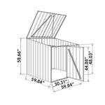 Absco Utility 5' x 5' Multipurpose Metal Pool Pump Shed  - Surfmist 