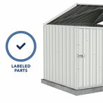 Absco Utility 5' x 5' Multipurpose Metal Pool Pump Shed  - Surfmist 