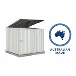 Absco Utility 5' x 5' Multipurpose Metal Pool Pump Shed  - Surfmist 