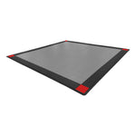 Speedway Tile Two Car Garage Floor Tile Mat / Pad (Silver / Black / Red)-SPEED4CNR300MTL-Garage Giant 