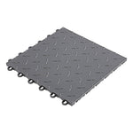 Speedway Tile Two Car Garage Floor Tile Mat / Pad (Grey / Silver / Black)-SPEEDBRDR204MTL-Garage Giant 