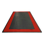 Speedway Tile Single Car Garage Floor Tile Mat / Pad (Black / Red)-SPEEDBRDR300MTM-Garage Giant 