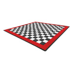 Speedway Tile Two Car Garage Floor Tile Mat / Pad (Black / Red / White)-SPEEDBRDR600MTL-Garage Giant 