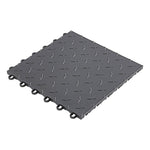 Speedway Tile Two Car Garage Floor Tile Mat / Pad (Black / Grey)-SPEEDCHKR200MTL-Garage Giant 